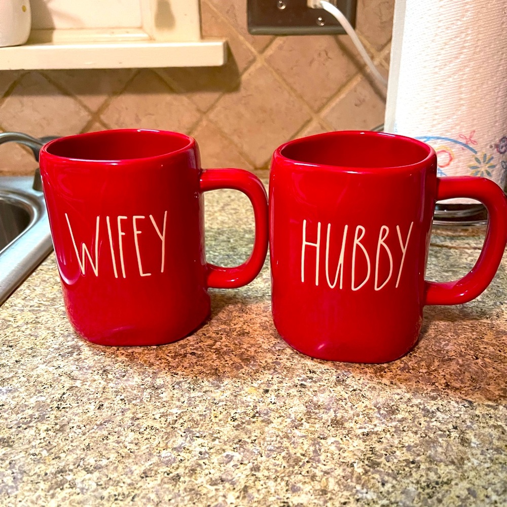 Rae Dunn Artisan Collection by Magenta Wifey/Hubby Mug Set